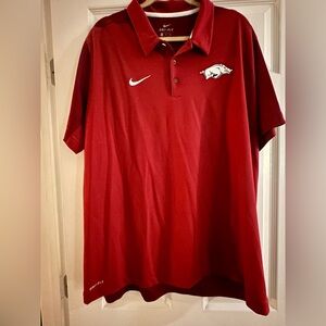 Nike Dri-Fit Arkansas Razorbacks Men’s Polo-Size XXL-Red